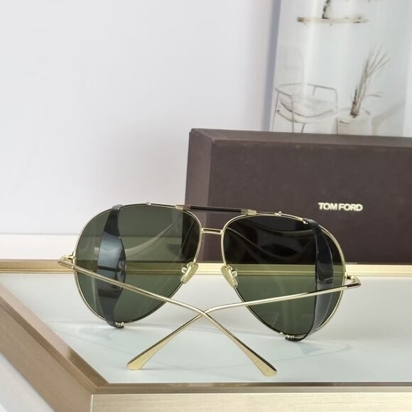 Tom Ford Gold and Black Aviator Sunglasses main image 7